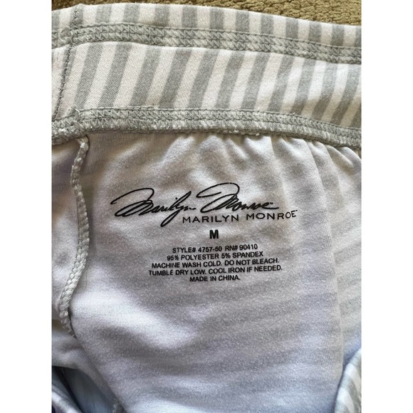 Marilyn Monroe Gray Striped Knit Jogger Pajama Pants Striped Size M PJ - Picture 4 of 7
